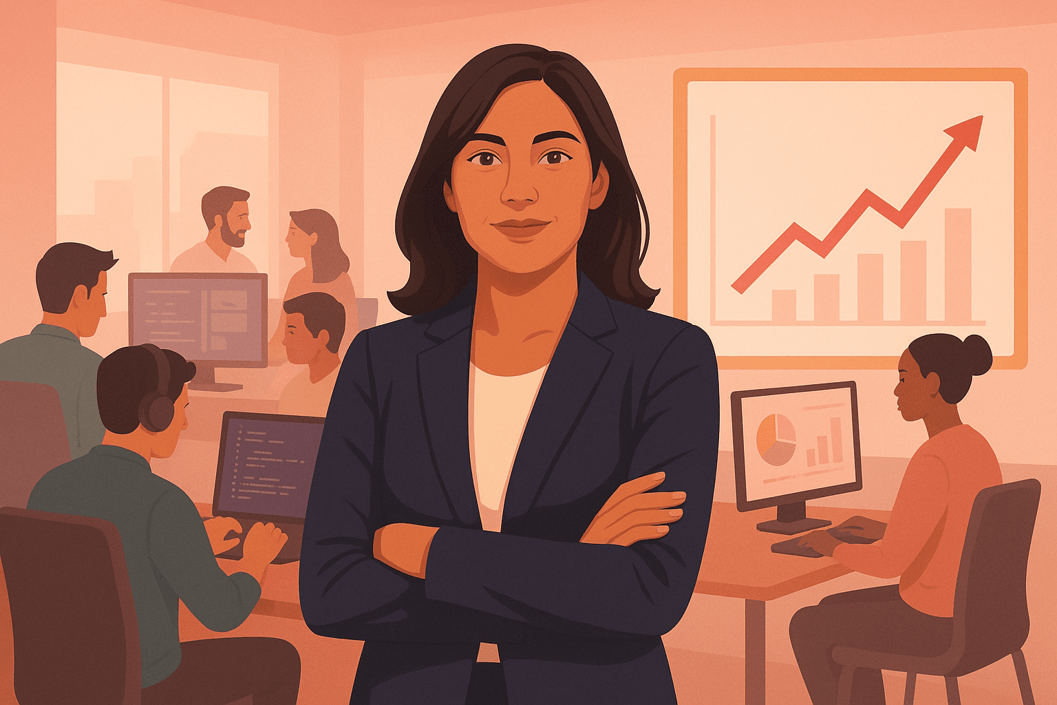 Account executive presenting software value to an enterprise client on video call