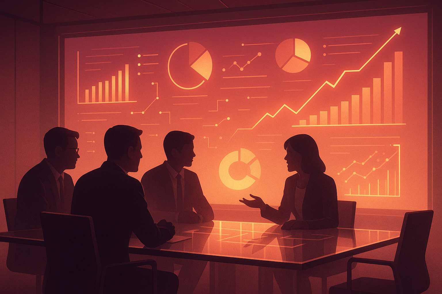 Sales professional reviewing AI-generated insights on laptop